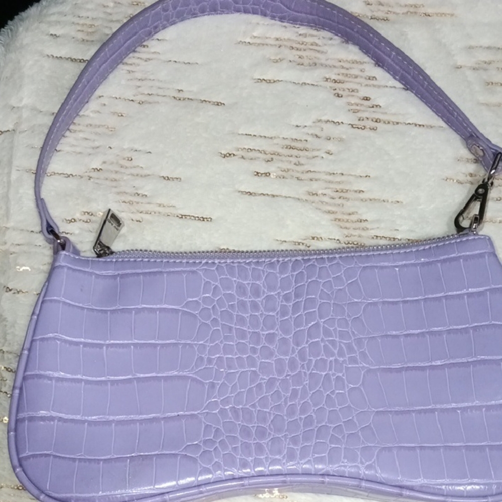 JW PEI Light Purple Croc-Embossed Shoulder Bag